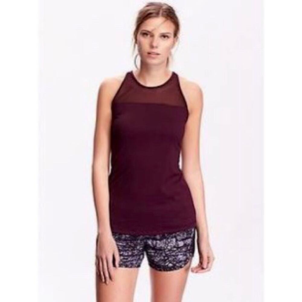 Old Navy Active Purple Sheer Mesh Tank Top Women's Size Small